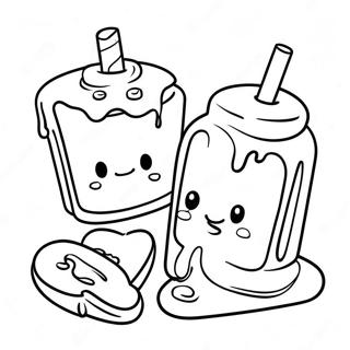 Cute Peanut Butter And Jelly Characters Coloring Page 45944-36684