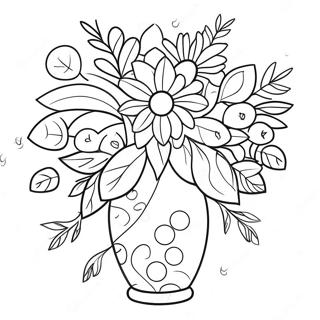 Flower Vase With Colorful Flowers Coloring Page 45953-36692