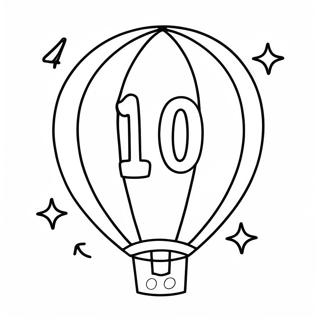 Colorful Number 10 Balloon Coloring Page 45974-36709