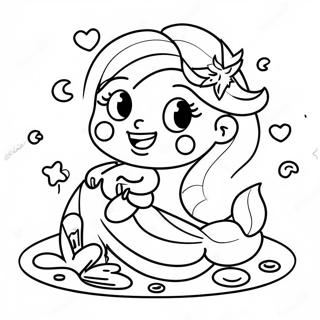 Mermaid Cake With Colorful Decorations Coloring Page 45983-36713