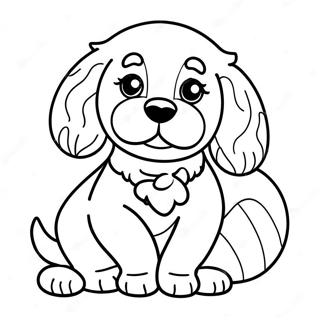 Cute Cavapoo With Ball Coloring Page 45994-36724