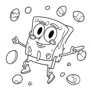 Spongebob With Colorful Eggs Coloring Page 46004-36734