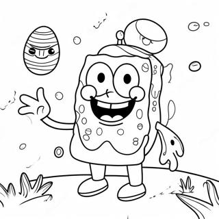 Spongebob With Colorful Eggs Coloring Page 46004-36735