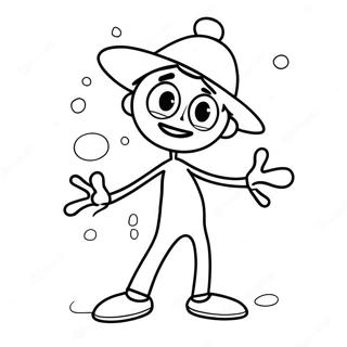 Funny Stickman With Hat Coloring Page 46064-36777