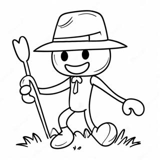 Funny Stickman With Hat Coloring Page 46064-36778