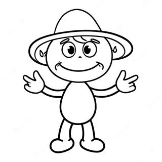 Funny Stickman With Hat Coloring Page 46064-36779