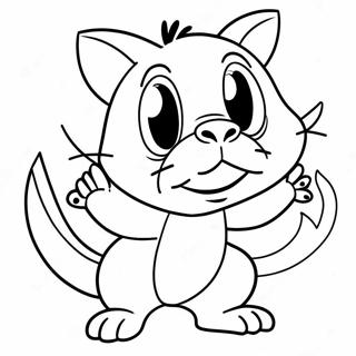 Cute Tasmanian Devil Playing Coloring Page 46094-36798