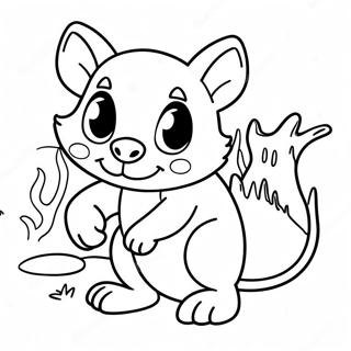 Cute Tasmanian Devil Playing Coloring Page 46094-36799