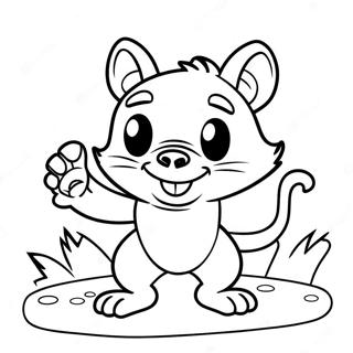 Cute Tasmanian Devil Playing Coloring Page 46094-36800