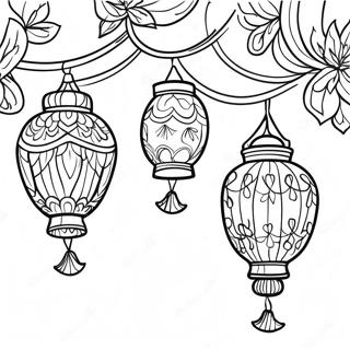 Colorful Tangled Lanterns In The Sky Coloring Page 46124-36830