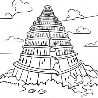 Colorful Tower Of Babel Coloring Page 46144-36847