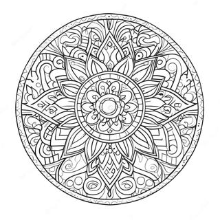 Easy Islamic Art Mandala Coloring Page 46163-36853