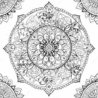 Easy Islamic Art Mandala Coloring Page 46163-36855