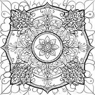 Easy Islamic Art Mandala Coloring Page 46163-36856