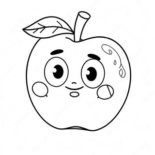 Cute Cartoon Apple Coloring Page 46184-36877