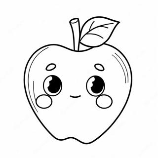 Cute Cartoon Apple Coloring Page 46184-36879