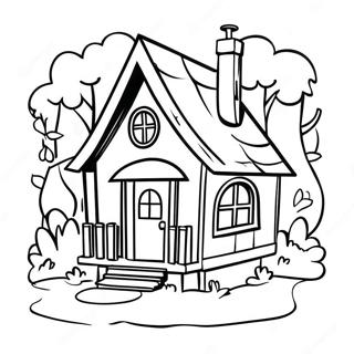 Cozy Little House In The Big Woods Coloring Page 46224-36906