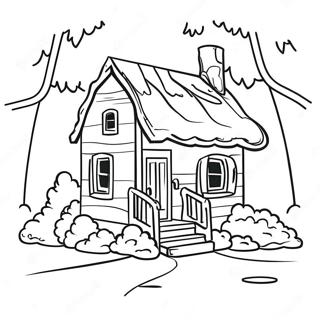 Cozy Little House In The Big Woods Coloring Page 46224-36907