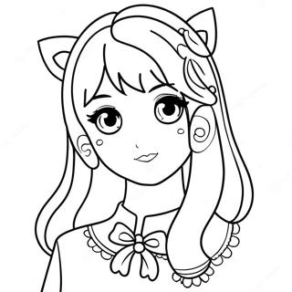 Anime Beauty Girl Coloring Page 46253-36926