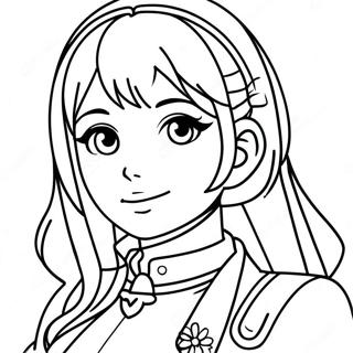 Anime Beauty Girl Coloring Page 46253-36927