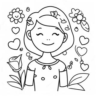 Easy Mothers Day Coloring Pages