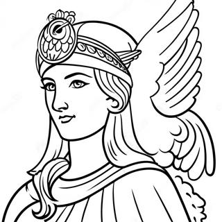 Wise Athena With Owl Coloring Page 46294-36963