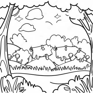 Joyful Nature Scene Coloring Page 462-372