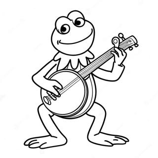 Kermit The Frog Playing The Banjo Coloring Page 46304-36971