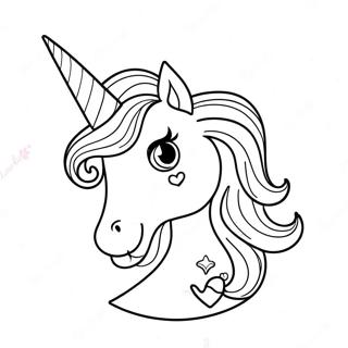 Sparkly Unicorn With Party Hat Coloring Page 46334-36993