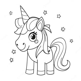 Sparkly Unicorn With Party Hat Coloring Page 46334-36995