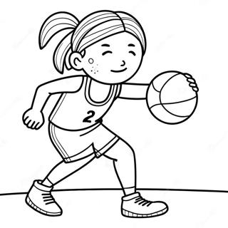 Girl Basketball Coloring Pages