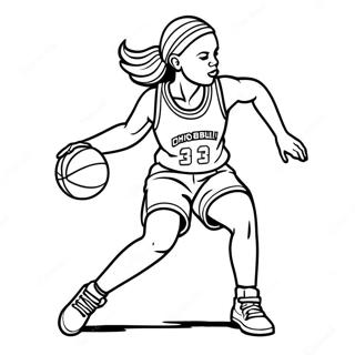 Girl Basketball Player Dribbling Coloring Page 46353-37006