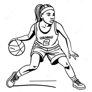 Girl Basketball Player Dribbling Coloring Page 46353-37008