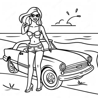 Malibu Barbie Beach Adventure Coloring Page 46363-37010