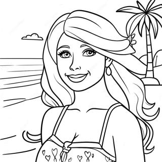 Malibu Barbie Beach Adventure Coloring Page 46363-37012