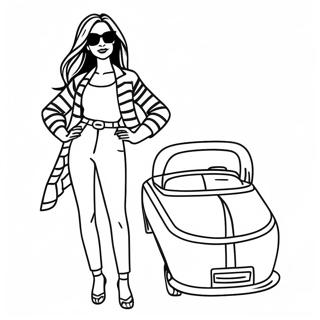 Malibu Barbie Stylish Outfit Coloring Page 46364-37014