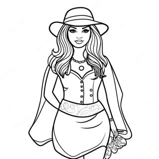 Malibu Barbie Stylish Outfit Coloring Page 46364-37015