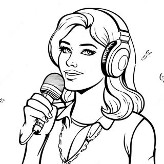 Fnf Gf With Microphone Coloring Page 46374-37021