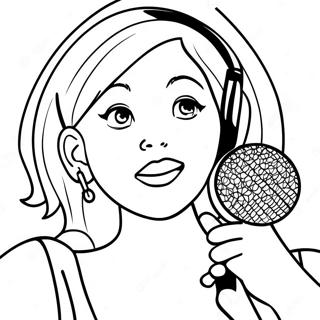 Fnf Gf With Microphone Coloring Page 46374-37022