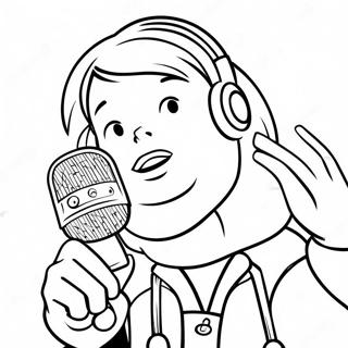 Fnf Gf With Microphone Coloring Page 46374-37023