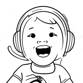 Fnf Gf With Microphone Coloring Page 46374-37024