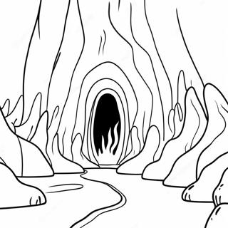 Lava Flowing In Fiery Furnace Coloring Page 46384-37029