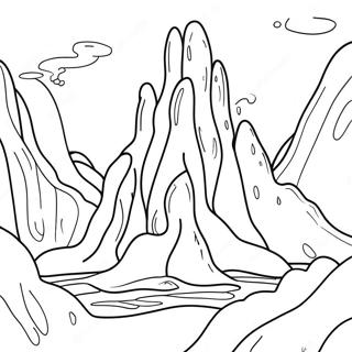 Lava Flowing In Fiery Furnace Coloring Page 46384-37031