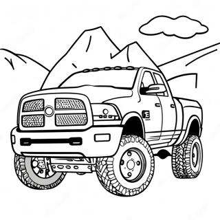 Dodge Ram 1500 Diesel Lifted Truck Coloring Pages