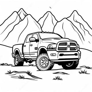 Dodge Ram 1500 Diesel Lifted Truck Coloring Page 46403-37046