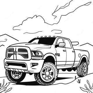 Dodge Ram 1500 Diesel Lifted Truck Coloring Page 46403-37047