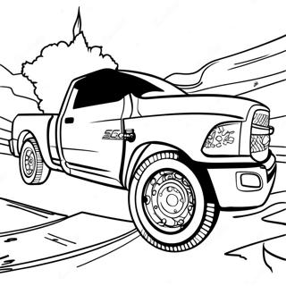 Custom Dodge Ram 1500 Truck Coloring Page 46404-37043