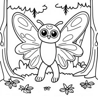 Creepy Mothman In The Forest Coloring Page 46434-37066