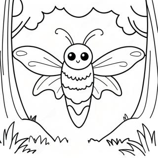 Creepy Mothman In The Forest Coloring Page 46434-37067