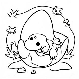 Colorful Dino Egg Nesting Scene Coloring Page 46494-37114